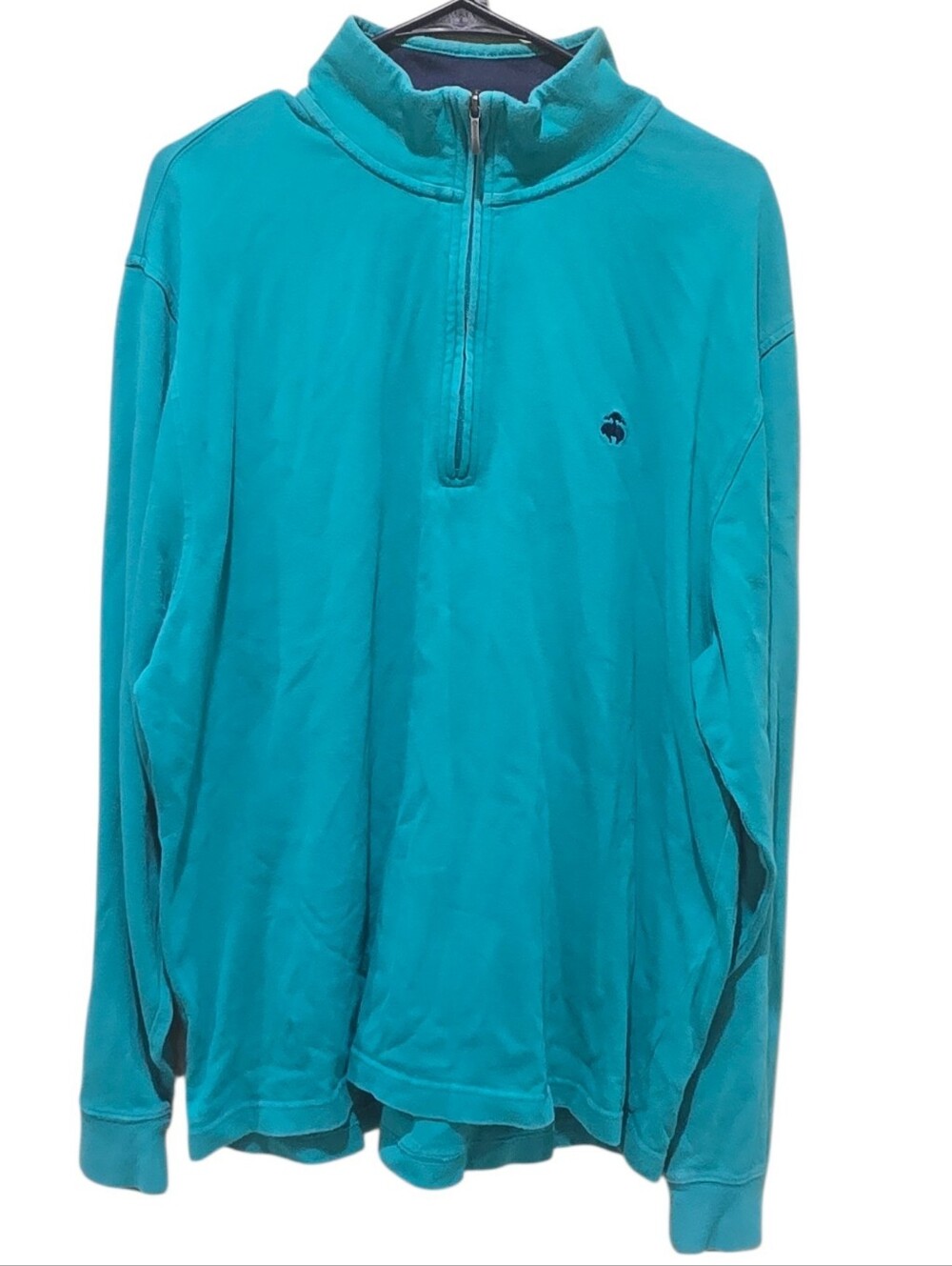 Brooks Brothers Teal Quarter-Zip Cotton Sweater XL